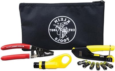 Coax Kabel Installatieset - Krimptang Set - Kabel Installatie - Alles-in-één Kit - 15 Pond - Zwart/Donkergrijs