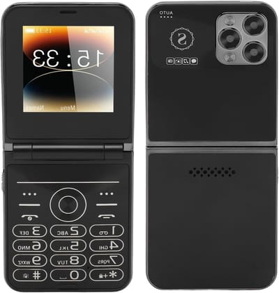 Grote Flip Telefoon voor Senioren met 6.6 cm HD Camera, LED Zaklamp en Helder Geluid