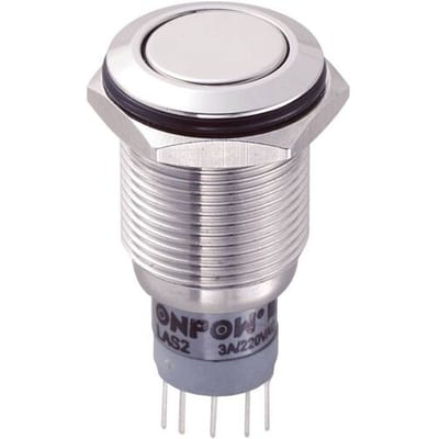 TRU COMPONENTS 701967 LAS2GQF-22Z/S/P Vandalismebestendige drukschakelaar 250 V/AC 3 A 2x aan/aan Continu IP67 1 stuk(s)