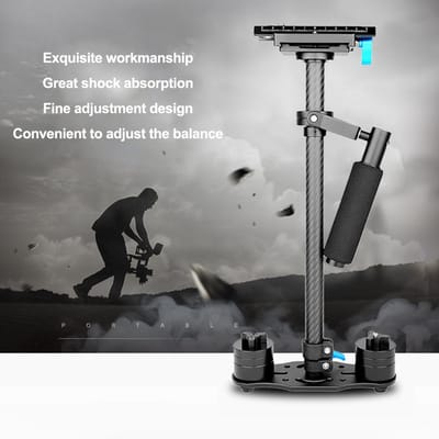 Stabilisateur portatif YELANGU S60T en fibre de carbone avec plaque à dégagement rapide pour appareils photo reflex numériques(Noir) noir