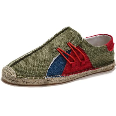 Lin d'été respirant décontracté chaussures plates hommes Espadrilles mocassins mode hommes toile chaussures pêcheur chaussure conduite chaussures 40 gray