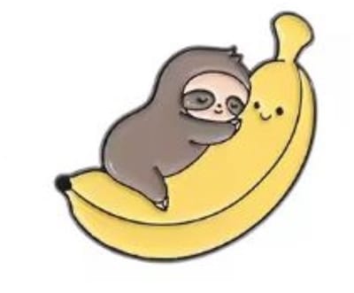 Pin Broche - enamel pin - kledingspeld - Luiaard banaan
