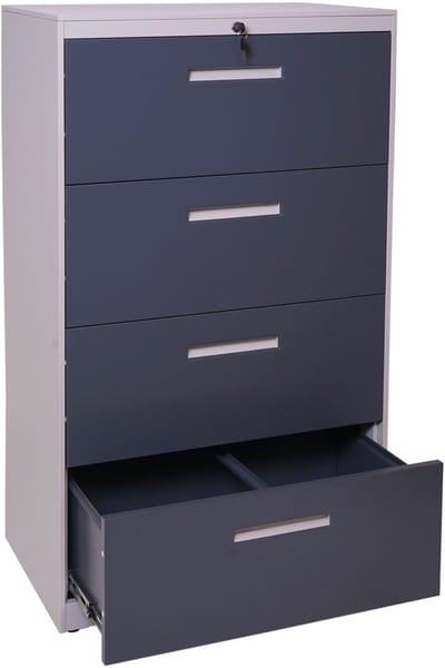 Hangmappenkast MCW-A10, archiefkast stalen kantoorkast, A4 afsluitbaar ~ 132x76x46cm grijs-donkergrijs