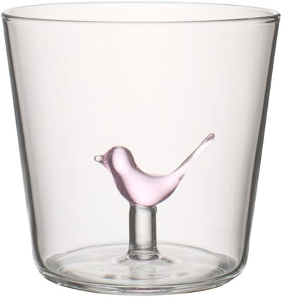 J-Line glas Vogel - glas - roze/transparant