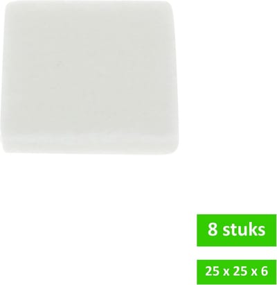TARROX antikrasvilt | 25 x 25 x 6 mm | zelfklevend | wit | 8 STUKS