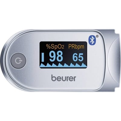 Beurer PO 60 Bluetooth® Saturatiemeter – Pulse-Oximeter voor Vinger – Meet Zuurstofgehalte & Hartslag – Kleurendisplay – beurer HealthManager Pro App – Klinisch Getest & Medisch Gecertificeerd – Incl. Batterijen – 5 Jaar Garantie