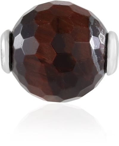 Cavill - Ronde Rode Tijgeroog Hanger 20,15 ct - 925 Sterling Zilver Platina - Madagaskar Edelsteen - Facetten Tijgeroog Sieraad - Luxe Zilveren Hanger