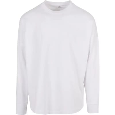 Build Your Brand - Oversized Cut On Lange Mouwen T-Shirt - White maat XL
