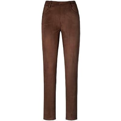Broek zonder sluiting pasvorm Sylvia Van Peter Hahn bruin