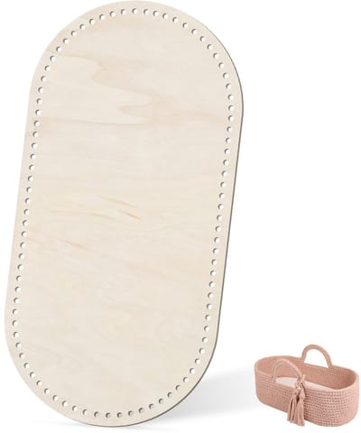 Mandbodem om te haken, houten vloer voor gehaakte mand, houten vlechtwerk, knutselen, ovale gehaakte natuurlijke houten mand, woondecoratie, doe-het-zelf mand, weefbenodigdheden, knutselen, 80 x