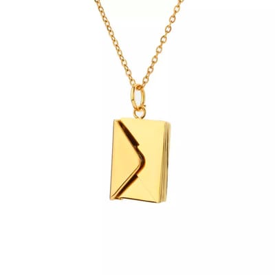Despora Ketting Envelop i Love you - Vrouw RVS - Goudkleurig