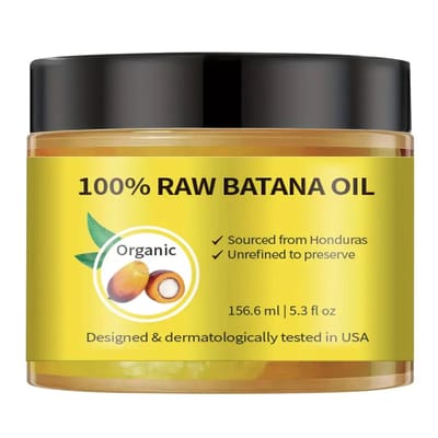 Dr. Sebi Rauwe Batana-olie, Ongezuiverde Batana-olie Haarbehandeling voor Hydratatie van de Hoofdhuid en Haarverzorging, voor Alle Haartypes - 156.6 ml