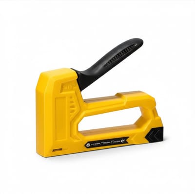 KAD® Nietpistool - Professionele Handtacker – Handmatig Nietpistool voor Hout en Stof - Geel - 22cm x 11cm x 4cm