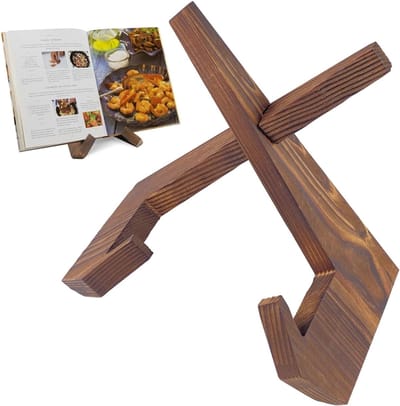 SNJY® Boekenstandaard - Boekenhouder - Boekenrek - 12,5D x 21,5B x 16,5H cm - Bruin