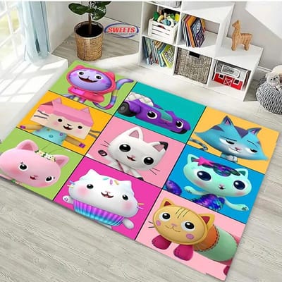 Disney Gabbys Poppenhuis Tapijt, Kleed voor Woonkamer Slaapkamer, Sofa Keuken Deurmat Decoratieve Mat, Kinderen Antislip Vloer Duurzame Mat, Cadeau 70x100cm (28x39in)
