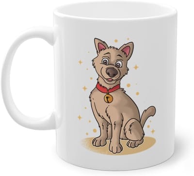 Hondenmok - Koffiemok Witte Mok - Dranken Genieten - Uniek Honden Design - 8 x 8 x 9.5 cm - Wit