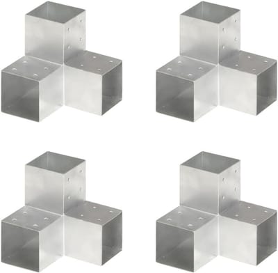 Paalverbindingen Y-vorm - Houtverbinder Balkschoen - Palen Stabiliseren - Gegalvaniseerd Metaal - 101 mm - Zilver