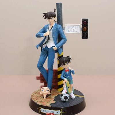 Perfecte Detective Conan GK Prijsfiguur Kudo Shinichi Edogawa Conan Verwisselbaar Hoofd Anime Standbeeld Beika Chou Scène Verzamelmodel
