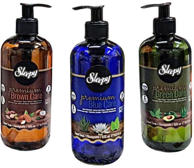 Sleepy Premium Care Series Mix ( Blauw , Groen , Bruin ) 3x 500 ml - Sleepy Premium Bakım Serisi Mix (Mavi, Yeşil, Kahverengi) 3x 500 ml- Sleepy Premium Care Series Mix (Blue, Green, Brown) 3x 500 ml