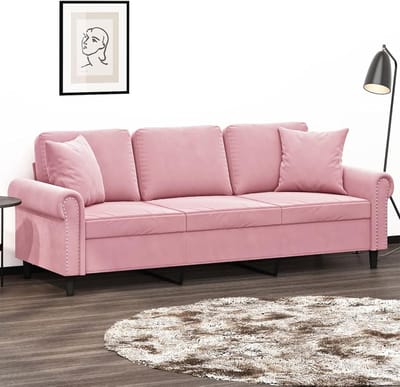 Moderne 3-Zits Sofa met Decoratieve - Decoratieve Kussens – Luxe Fluwelen - Medahomestore