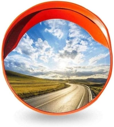 Doodadeals® Verkeersspiegel ø45 cm – Convex Veiligheidsspiegel – Bewakingsspiegel met Houder voor Buitenplaatsen & Bedrijfsterreinen