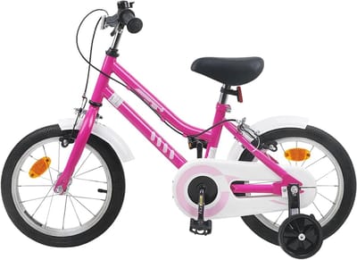Kinderfiets - Loopfiets - Buiten Fietsen - Klassiek Ontwerp - 14 inch - Roze Wit