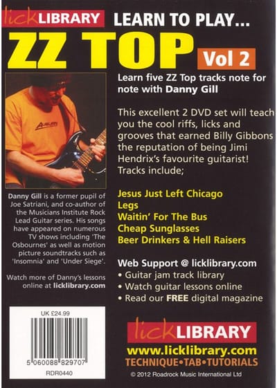 Roadrock International Lick Library - ZZ TOP 2 Learn to play (gitaar), DVD - DVD / CD / Multimedia: Q - Z