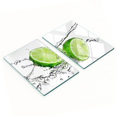 Decoratieve glazen snijplanken voor in de keuken, geschikt voor limoenen en water, 2x40x52 cm