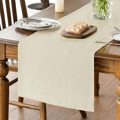 Mode beige tafelloper voor de herfst, afwasbaar voor keuken en eettafel, decoratie voor binnen, feest en vakantie, 40x140cm