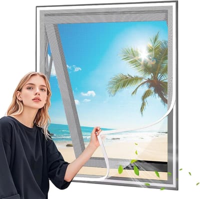 Raamscherm Wit - Horren Raam - Insecten Buiten Houden - Fijn Geweven Gaas - 50 x 60 cm - Wit