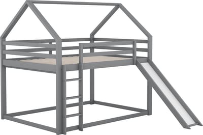 Gotagee Het stapelbed voor de kinderkamer, tweepersoonsbed, kinderbed, huisbed, jeugdbed met glijbaan en ladder.