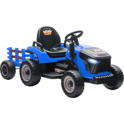 NONE Elektrische kindertractor met afneembare aanhanger, 12V accu, snelheid 3-5 km/u, 2.4G afstandsbediening Rood