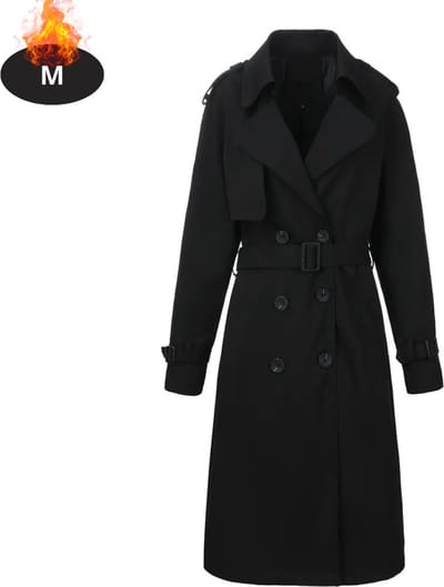 Livano Mantel Dames - Tussenmantel - Jas - Mantelpakje - Trenchcoat - Overjas - Overcoat - Winter - Zwart - M