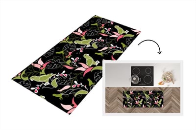 Keukenloper - Loper keuken - Jungle - Vogel - Patronen - 120x50 cm - Keukenloper vinyl