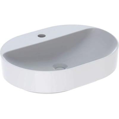 Geberit VariForm Countertop washbasin 60 x 45 cm, elliptical, with tap hole bench 500.778.01.2