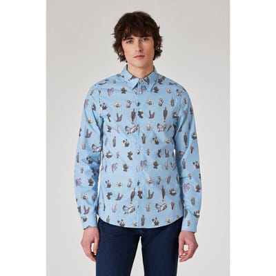 Paul Smith Mens Ls Tailored Fit Shirt Light Blue Maat: L | Casual Overhemden Outlet | Heren | Blauw