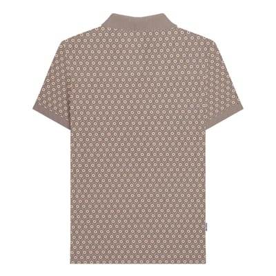 Lambretta Heren AW24 Geometrisch Poloshirt (Cinder)
