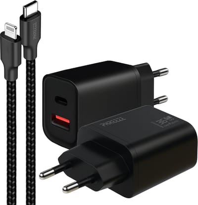 Oplader met kabel geschikt voor iPhone en iPad met Lightning - Snellader met 2 poorten usb usb C