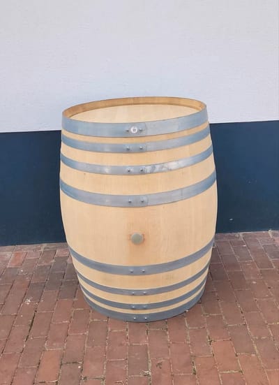 Eikenhout wijnvat - 400 liter - regenton - decoratie - ijsbad - dompelbad - vast deksel