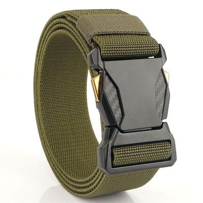 Ceinture tactique pour homme Boucle à libération rapide Ceinture élastique pour homme Nylon souple durable Jean Ceinture militaire élastique d'extérieur pour la chasse 130cm black