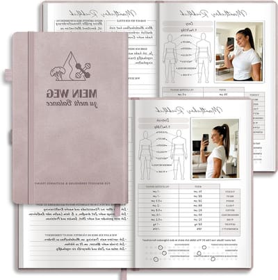 Diaries met driehoekig motief, roze, ideaal voor workouts en fitnessnotities, 200 pagina's