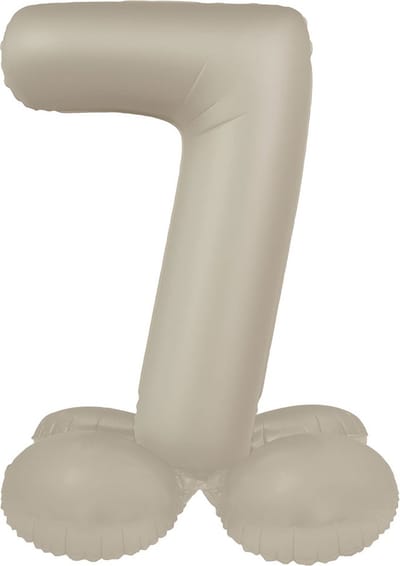 Folat - Staande folieballon Cijfer 7 Creamy Latte - 72 cm