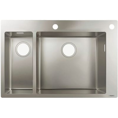 Hansgrohe S712-F655 built-in sink 180/450 with 2 basins, without drainboard 43310800