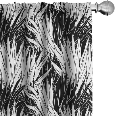 ABAKUHAUS Tropische Gordijnen – 2x75x245 cm – Antraciet