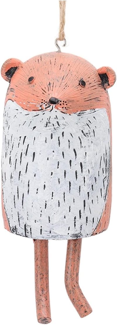 Windgong van hars, vintage, marmot, om op te hangen, rustieke k, handgemaakte hars, windgong voor tuinen, achtertuinen, bomen, binnenplaatsen