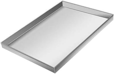 Afvoerpan Wasmachine - Lekbak Vloer - Vochtige Ruimte - Roestvrij Staal - 0.8 mm Dik - Zilver