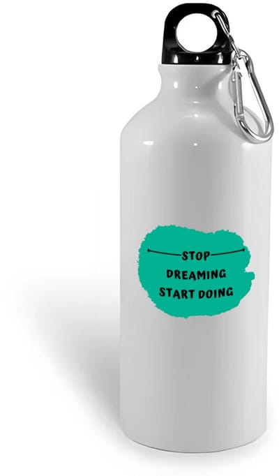 Hacebo® - stop dreaming start doing waterfles - Dromen - mensen die motivatie nodig hebben - quotes - verjaardag - cadeau - kado - geschenk - water fles - 400ML