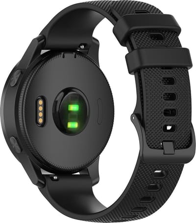 Jumada Siliconen Bandje Zwart - 20 mm - Geschikt voor Garmin Smartwatches - Quick Release - Comfortabele Pasvorm