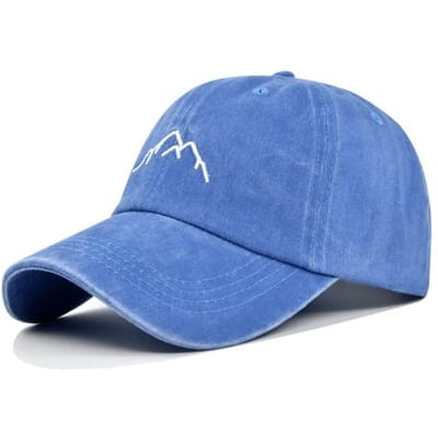 Casquette unisexe en coton lavé Broderie Montagne Casquette de baseball vintage Hommes Femmes Réglable Décontractée Extérieur Street Wear Casquette de sport 54-60CM gray