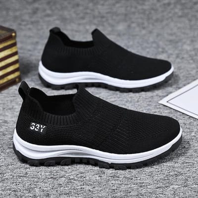 Lente Nieuwe Herenschoenen Ademend Vliegend Weefsel Heren Instappers Sets Voeten Casual Modetrend Sportschoenen Heren 44 gray